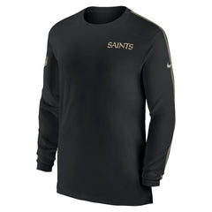 New Orleans Saints Sideline Coach UV Performance Long Sleeve T-Shirt - Black T-shirts