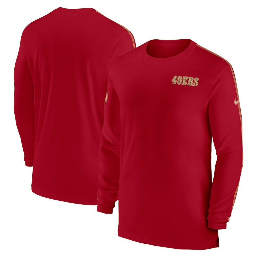 San Francisco 49ers Sideline Coach UV Performance Long Sleeve T-Shirt - Scarlet T-shirts