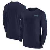 Tennessee Titans Sideline Coach UV Performance Long Sleeve T-Shirt - Navy T-shirts
