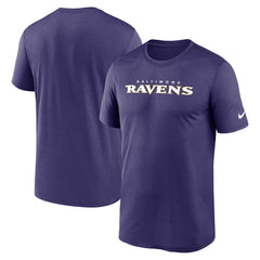 Baltimore Ravens Primetime Legend Wordmark Performance T-Shirt - Purple T-shirts