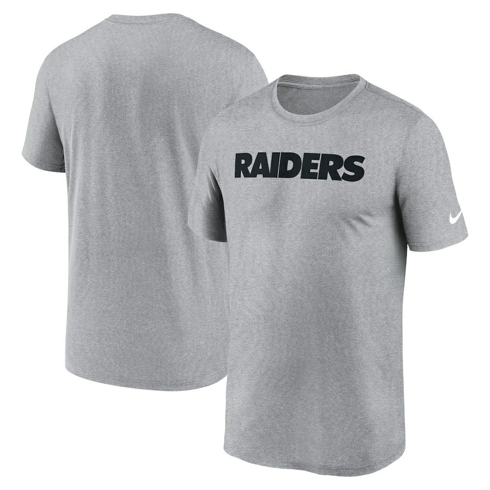 Las Vegas Raiders Primetime Legend Wordmark Performance T-Shirt - Heather Gray T-shirts