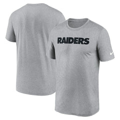 Las Vegas Raiders Primetime Legend Wordmark Performance T-Shirt - Heather Gray T-shirts