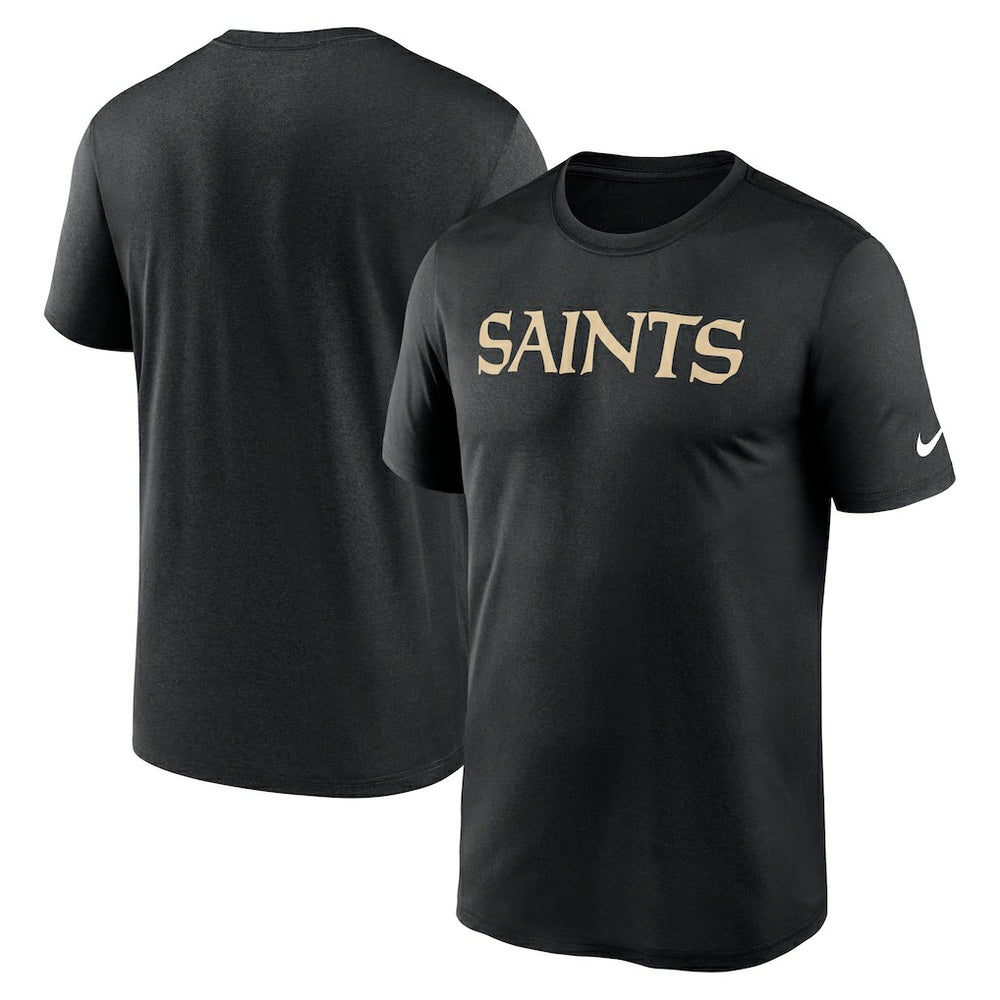 New Orleans Saints Primetime Legend Wordmark Performance T-Shirt - Black T-shirts