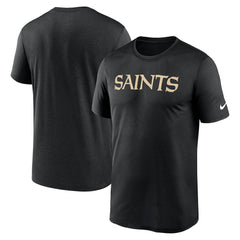 New Orleans Saints Primetime Legend Wordmark Performance T-Shirt - Black T-shirts