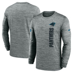 Carolina Panthers Sideline Velocity Dri-FIT Long Sleeve T-Shirt - Gray T-shirts