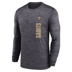 New Orleans Saints Sideline Velocity Dri-FIT Long Sleeve T-Shirt - Black T-shirts