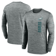 Philadelphia Eagles Sideline Velocity Dri-FIT Long Sleeve T-Shirt - Gray T-shirts