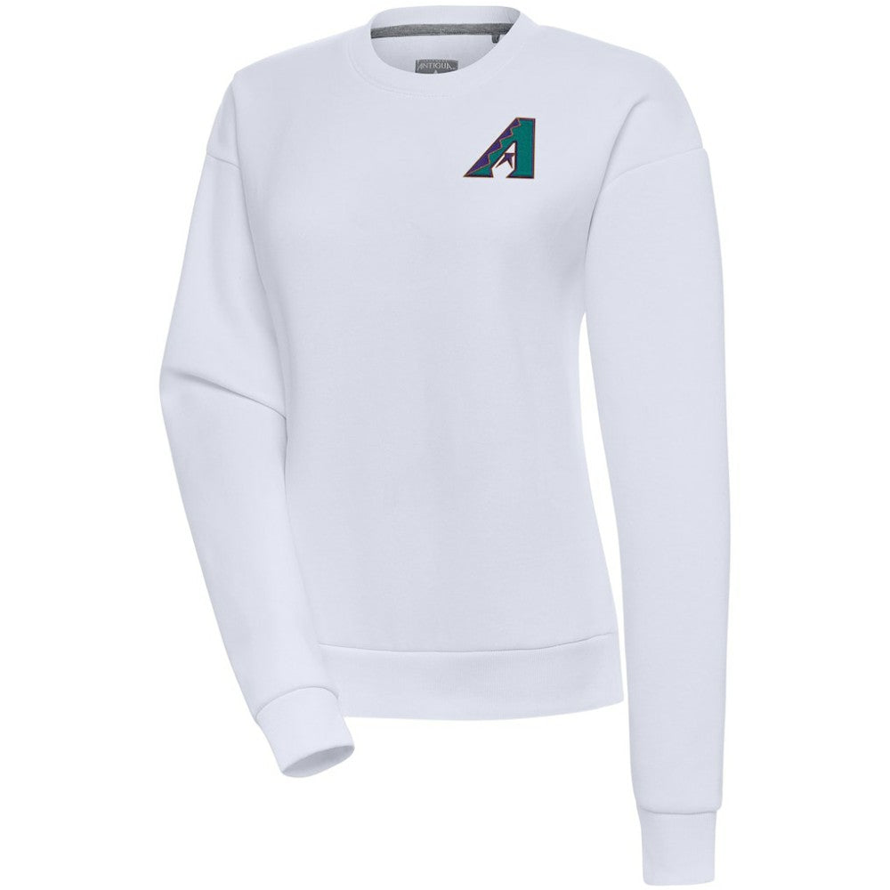 Arizona Diamondbacks Antigua Women's Cooperstown Victory Crewneck Pullover Sweatshirt - White Pullover