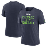 Seattle Seahawks Blitz Tri-Blend T-Shirt - Heather College Navy T-shirts