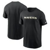 Baltimore Ravens Primetime Wordmark Essential T-Shirt - Black T-shirts
