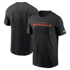 Cincinnati Bengals Primetime Wordmark Essential T-Shirt - Black T-shirts