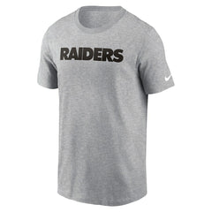 Las Vegas Raiders Primetime Wordmark Essential T-Shirt - Heather Gray T-shirts