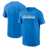 Los Angeles Chargers Primetime Wordmark Essential T-Shirt - Powder Blue T-shirts