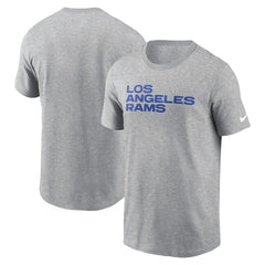 Los Angeles Rams Primetime Wordmark Essential T-Shirt - Heather Gray T-shirts