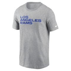 Los Angeles Rams Primetime Wordmark Essential T-Shirt - Heather Gray T-shirts