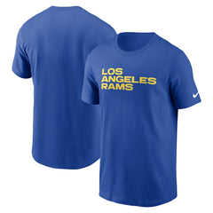 Los Angeles Rams Primetime Wordmark Essential T-Shirt - Royal T-shirts