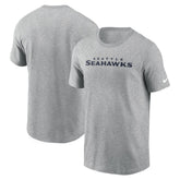 Seattle Seahawks Primetime Wordmark Essential T-Shirt - Heather Gray T-shirts