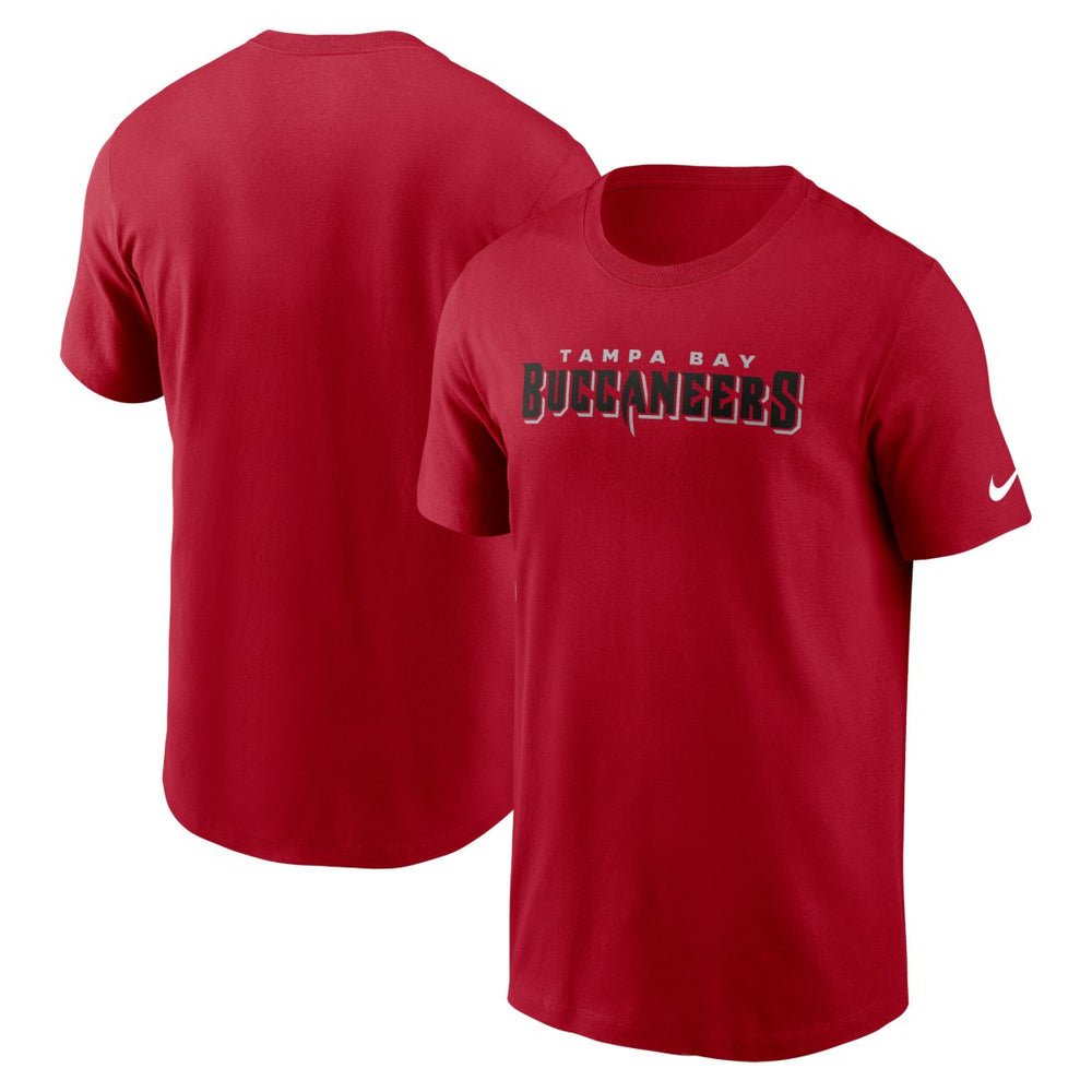 Tampa Bay Buccaneers Primetime Wordmark Essential T-Shirt - Red T-shirts