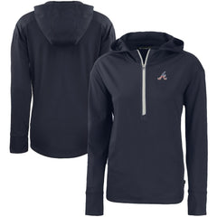 Atlanta Braves Cutter & Buck Women's Daybreak Eco Recycled Half-Zip Hoodie - Navy Hoodies