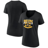 Boston Bruins Women's Slapshot V-Neck T-Shirt - Black | US 200501580
