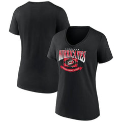 Carolina Hurricanes Women's Slapshot V-Neck T-Shirt - Black | US 200501583