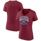 Colorado Avalanche Women's Slapshot V-Neck T-Shirt - Burgundy | US 200501585