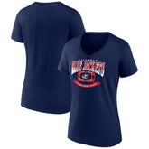 Columbus Blue Jackets Women's Slapshot V-Neck T-Shirt - Navy | US 200501586