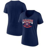 Montreal Canadiens Women's Slapshot V-Neck T-Shirt - Navy | US 200501593