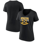 Pittsburgh Penguins Women's Slapshot V-Neck T-Shirt - Black | US 200501598