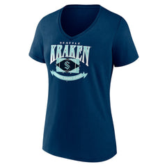 Seattle Kraken Women's Slapshot V-Neck T-Shirt - Deep Sea Blue | US 200501600