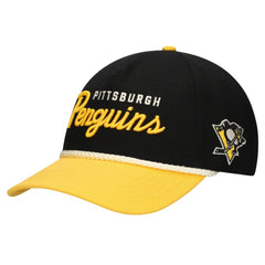 Pittsburgh Penguins American Needle Roscoe Washed Twill Adjustable Hat - Black/Gold | US 200509117
