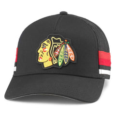 Chicago Blackhawks American Needle HotFoot Stripes Trucker Adjustable Hat - Black | US 200509123