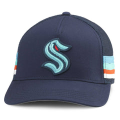 Seattle Kraken American Needle HotFoot Stripes Trucker Adjustable Hat - Deep Sea Blue | US 200509131