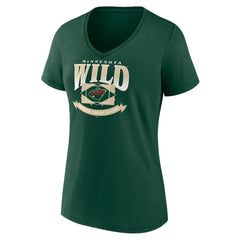 Minnesota Wild Women's Slapshot V-Neck T-Shirt - Green | US 200509163