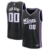 Sacramento Kings Youth Fast Break Custom Replica Jersey Black Icon Edition - Fanatics