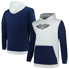 New Orleans Pelicans Big & Tall Primary Arctic Pullover Hoodie Navy/Silver - Fanatics