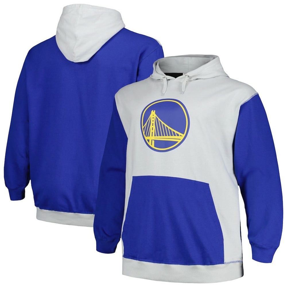 Golden State Warriors Big & Tall Primary Arctic Pullover Hoodie Royal/Silver - Fanatics