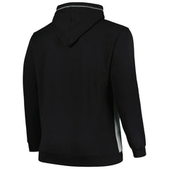 Brooklyn Nets Big & Tall Contrast Pieced Stitched Full-Zip Hoodie Black/Heather Gray - Fanatics