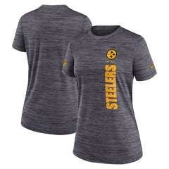 Pittsburgh Steelers Women's Sideline Velocity Dri-FIT T-Shirt - Charcoal T-shirts
