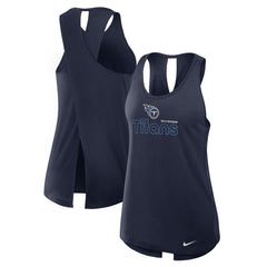 Tennessee Titans Women's Open-Back Crisscross Dri-FIT Tank Top - Navy Tops