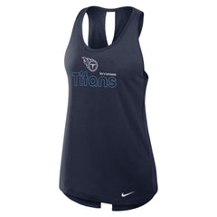 Tennessee Titans Women's Open-Back Crisscross Dri-FIT Tank Top - Navy Tops
