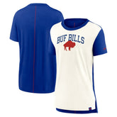 Buffalo Bills Women's Wordmark Tri-Blend T-Shirt - Cream/Royal T-shirts
