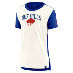 Buffalo Bills Women's Wordmark Tri-Blend T-Shirt - Cream/Royal T-shirts