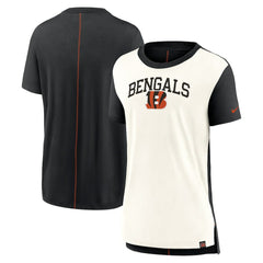 Cincinnati Bengals Women's Wordmark Tri-Blend T-Shirt - Cream/Black T-shirts