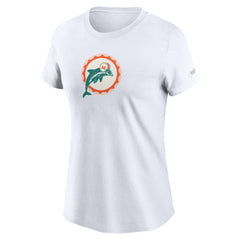 Miami Dolphins Women's Throwback Primary Logo T-Shirt - White T-shirts