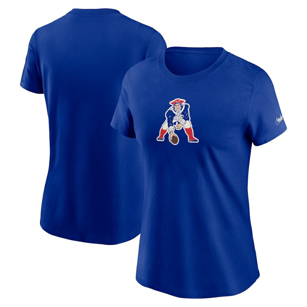 New England Patriots Women's Throwback Primary Logo T-Shirt - Royal T-shirts