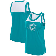 Miami Dolphins Women's Sequin Tank Top - Aqua Tops