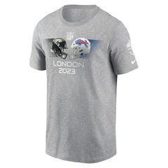 Jacksonville Jaguars vs. Buffalo Bills 2023 London Game T-Shirt - Heather Charcoal T-shirts
