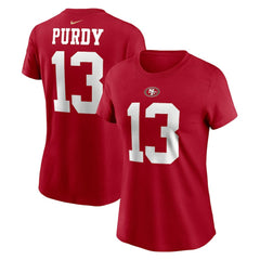 Brock Purdy San Francisco 49ers Women's Player Name & Number T-Shirt - Scarlet T-shirts