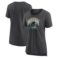 Jacksonville Jaguars Women's Our Pastime Tri-Blend T-Shirt - Heather Charcoal T-shirts